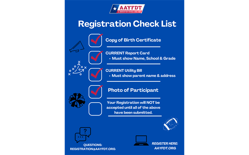 REGISTRATION CHECKLIST